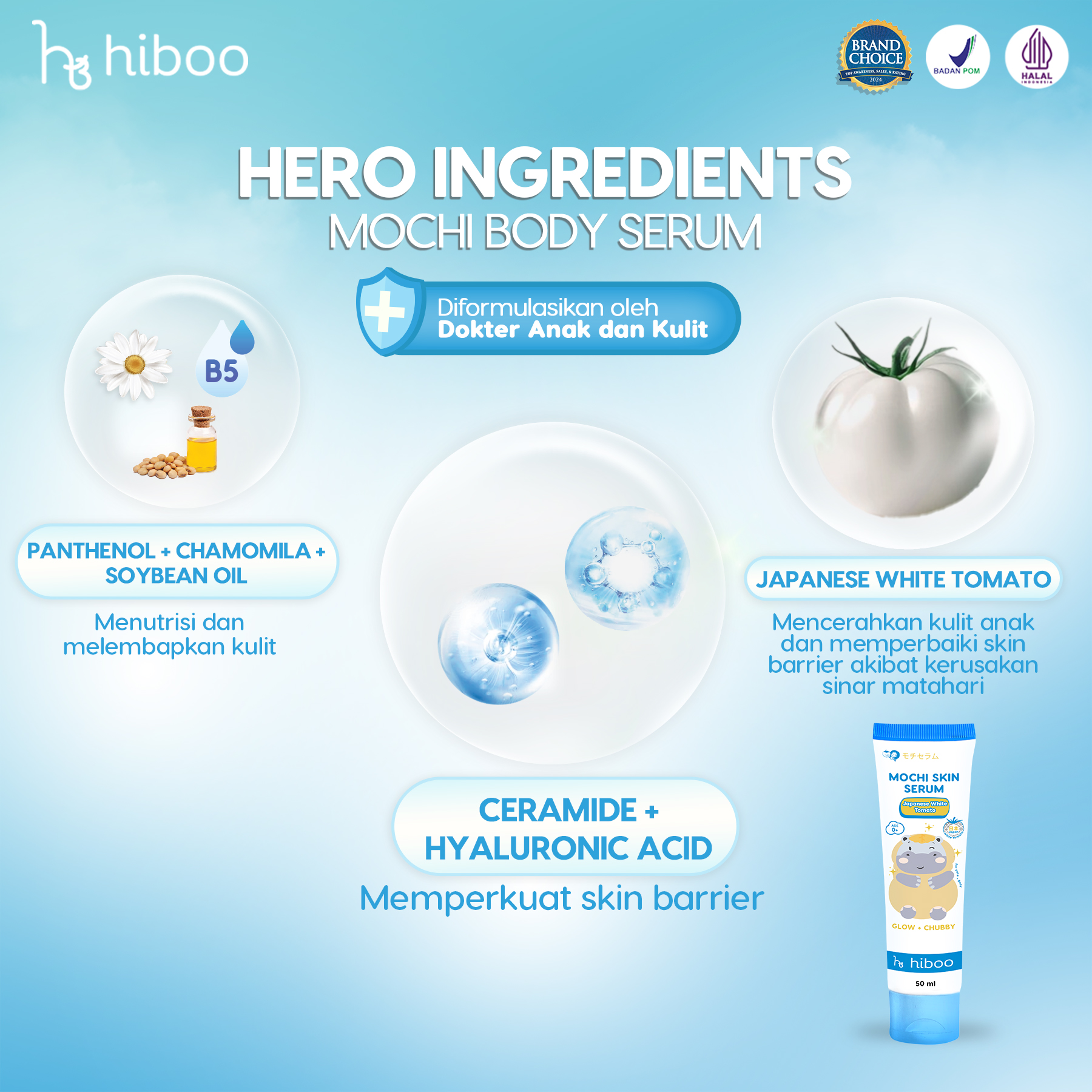 Hiboo Mochi Glow Body Serum with Japanese White Tomato