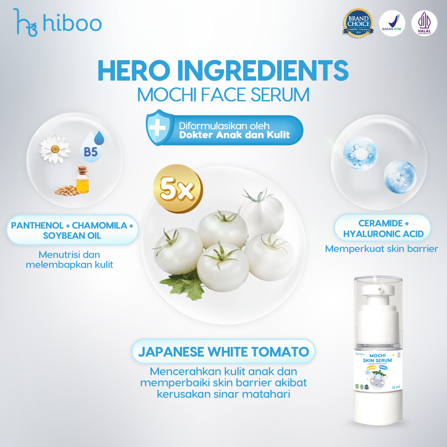 Hiboo Mochi Glow Face Serum with Japanese White Tomato